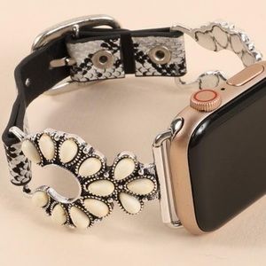 Western White Squash Blossom Apple Watch Band